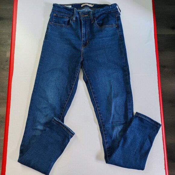 Levi's 721 jeans high-rise skinny stretch dark wash blue women's size 27 - Picture 1 of 14